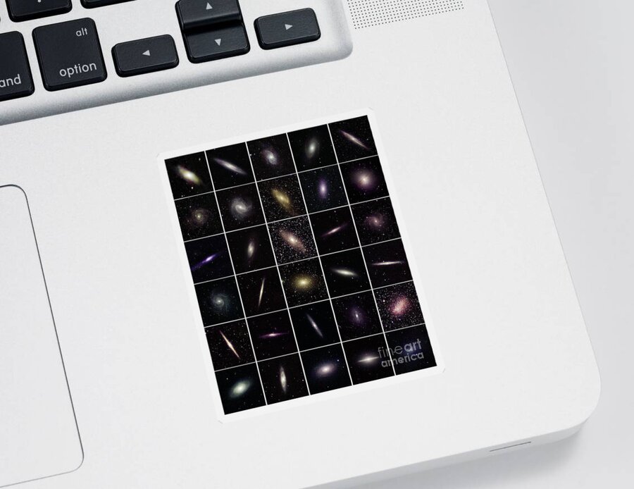 2mass Sticker featuring the photograph 30 Largest Galaxies, Infrared Images by 2MASS project NASA