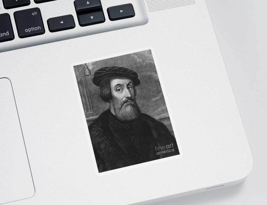 History Sticker featuring the photograph Hernando Cortez, Spanish Conquistador #6 by Photo Researchers