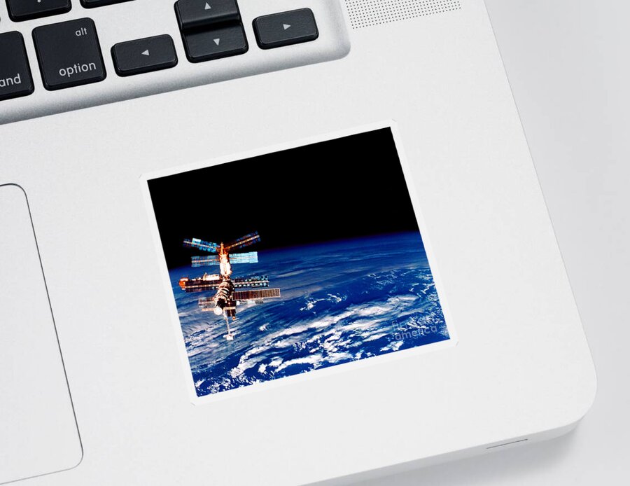 Space Shuttle View Sticker featuring the photograph Mir Space Station #5 by Nasa