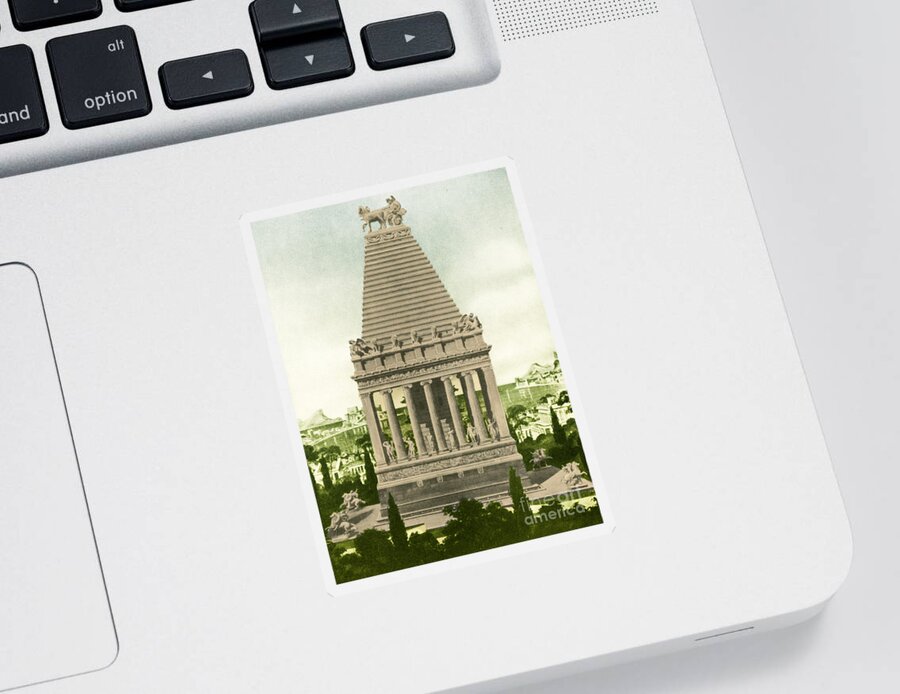 Art Sticker featuring the photograph 7 Wonders Of The World, Mausoleum by Photo Researchers