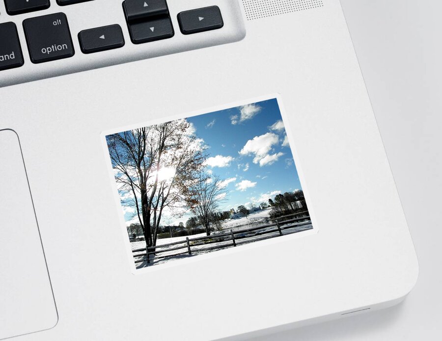 Snow Sticker featuring the photograph A Colorful Snowy Landscape by Kim Galluzzo