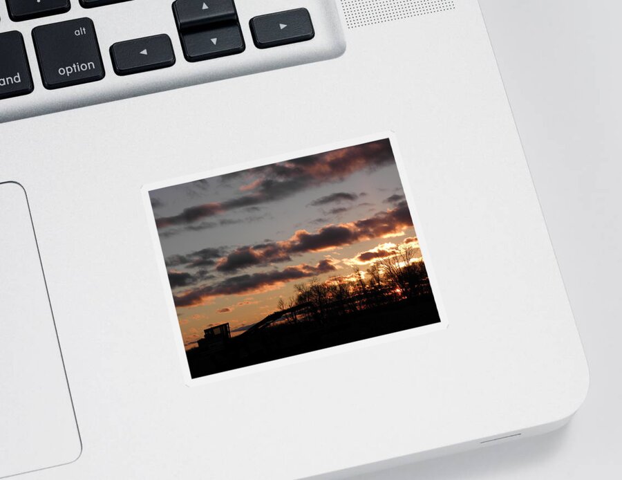 Sunset Sticker featuring the photograph A Farmers Day Is Done by Kim Galluzzo