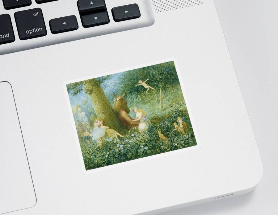 Wood Sticker featuring the painting A Midsummer Night's Dream by HT Green