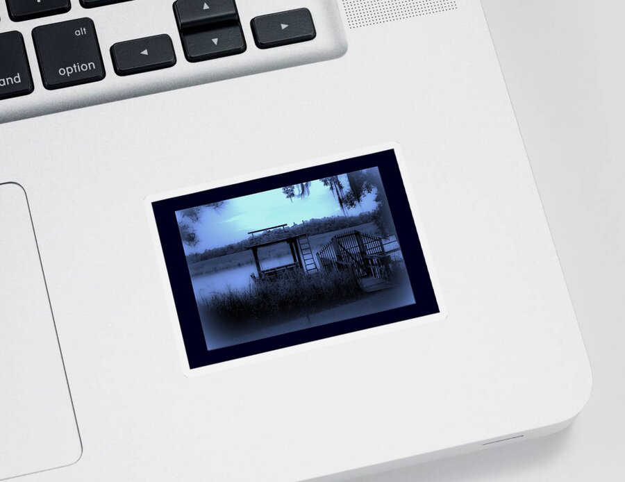 Dock Sticker featuring the photograph A Quiet Place By The Marsh by DigiArt Diaries by Vicky B Fuller