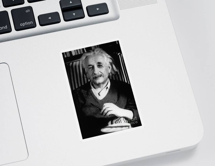 Science Sticker featuring the photograph Albert Einstein, German-american by Science Source