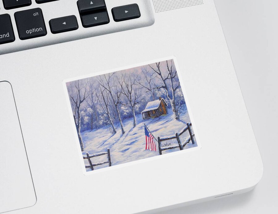 Winter Sticker featuring the painting American Winter by Jerry Walker