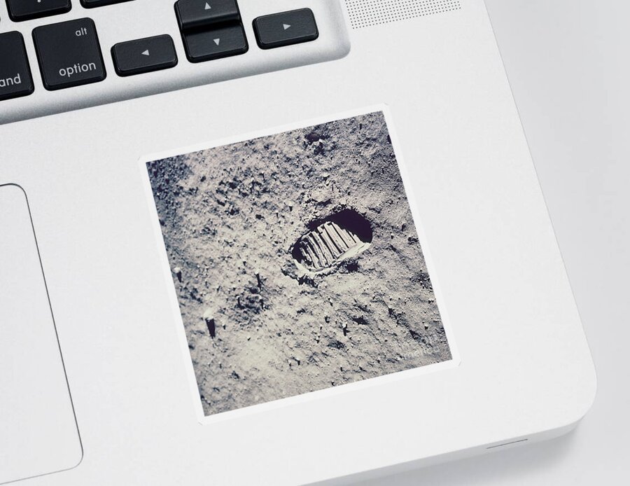 Apollo Sticker featuring the photograph Apollo 11 Footprint by Nasa