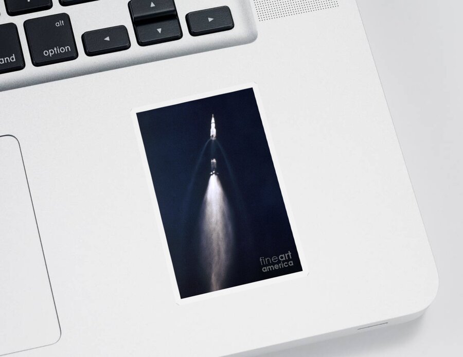 Liftoff Sticker featuring the photograph Apollo 11 by Nasa