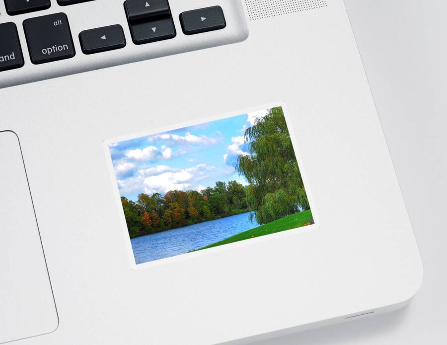  Sticker featuring the photograph Autumn at Hoyt Lake by Michael Frank Jr