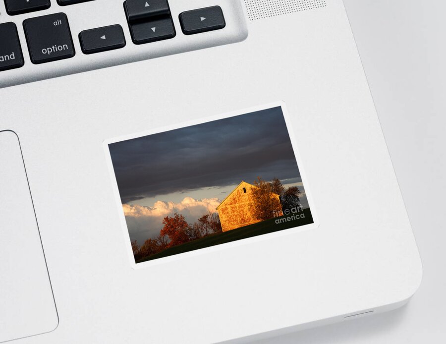 Pennsylvania Sticker featuring the photograph Autumn Glow with Storm Clouds by Karen Lee Ensley
