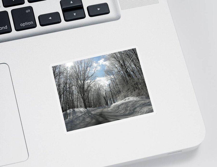 Winter Sticker featuring the photograph Back road of CT Winter 2010 by Kim Galluzzo