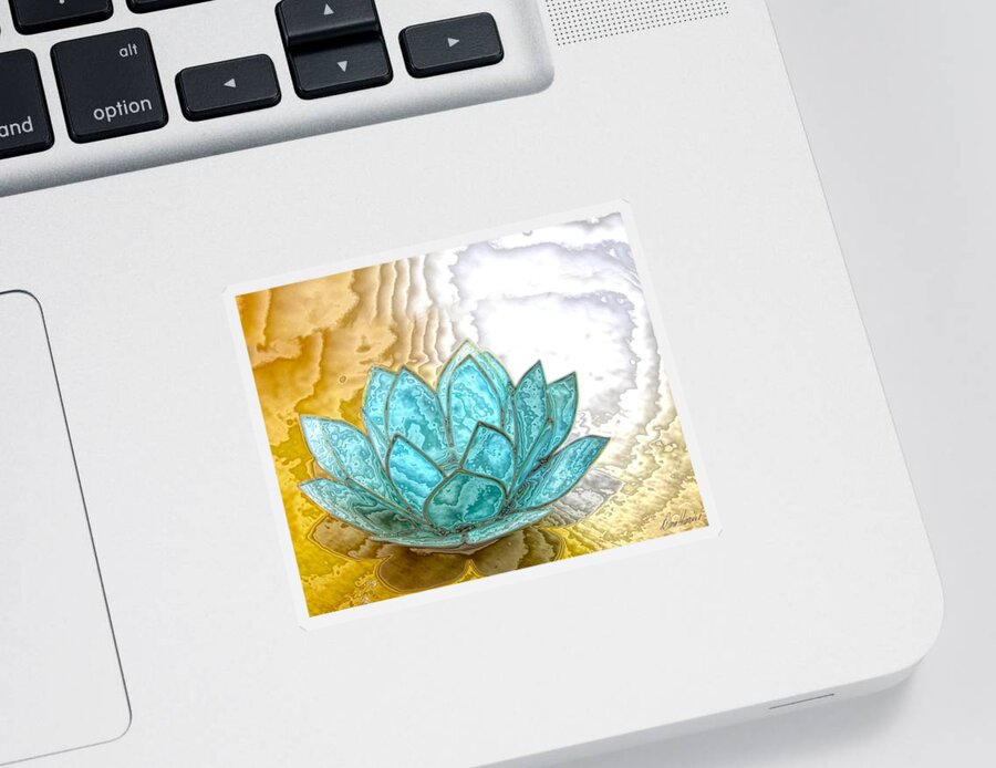 Blue Sticker featuring the photograph Blue Lotus by Diana Haronis