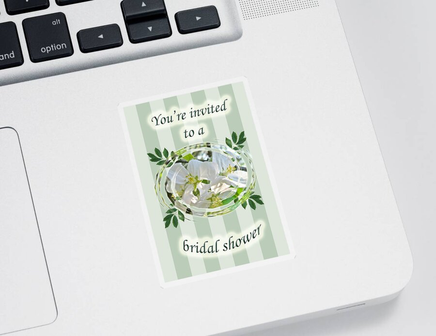 Bridal Sticker featuring the photograph Bridal Shower Invitation - Apple Blossoms by Carol Senske