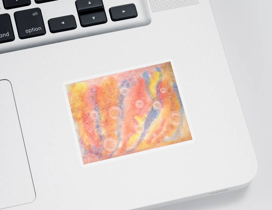Abstract Watercolor Sticker featuring the painting Bubbles original abstract watercolor by Georgeta Blanaru