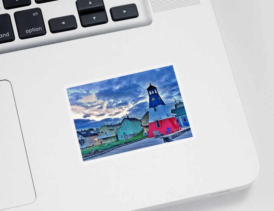 Lighthouse Sticker featuring the photograph Cheticamp in Cape Breton Nova Scotia by Joe Ng