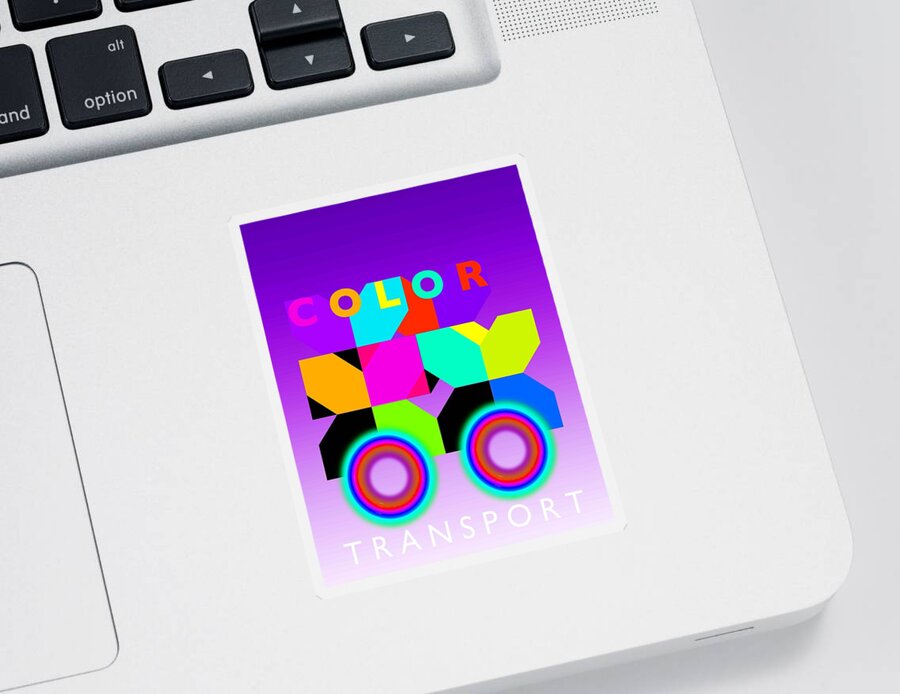 Color Sticker featuring the painting Color Wheels by Charles Stuart
