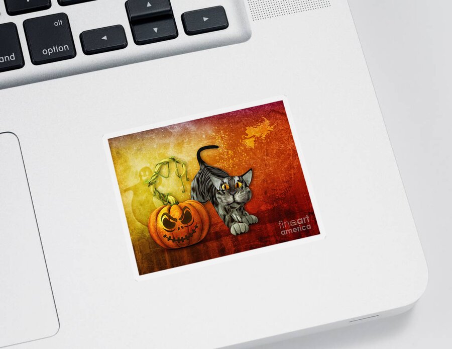 3d Sticker featuring the digital art Come and Scare by Jutta Maria Pusl