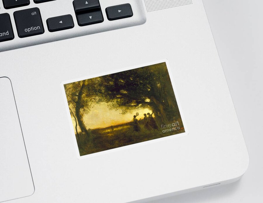 1875 Sticker featuring the photograph Corot: Evening, 1875 by Granger