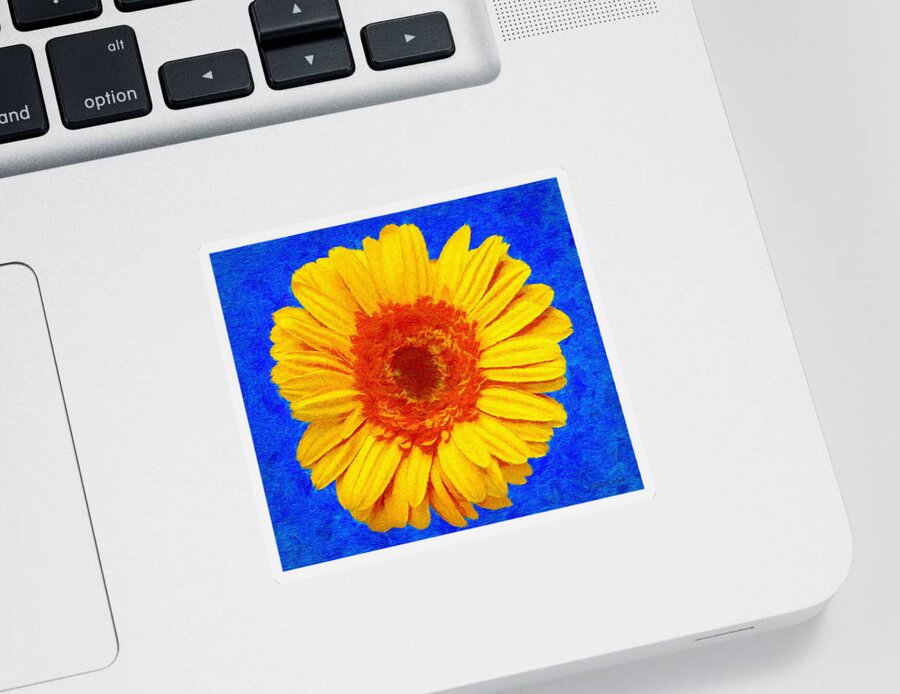 Flower Sticker featuring the painting Daisy by Jeffrey Kolker