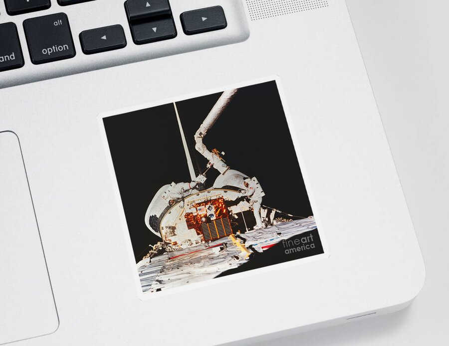 Space Travel Sticker featuring the photograph Discovery Spacewalk by Science Source