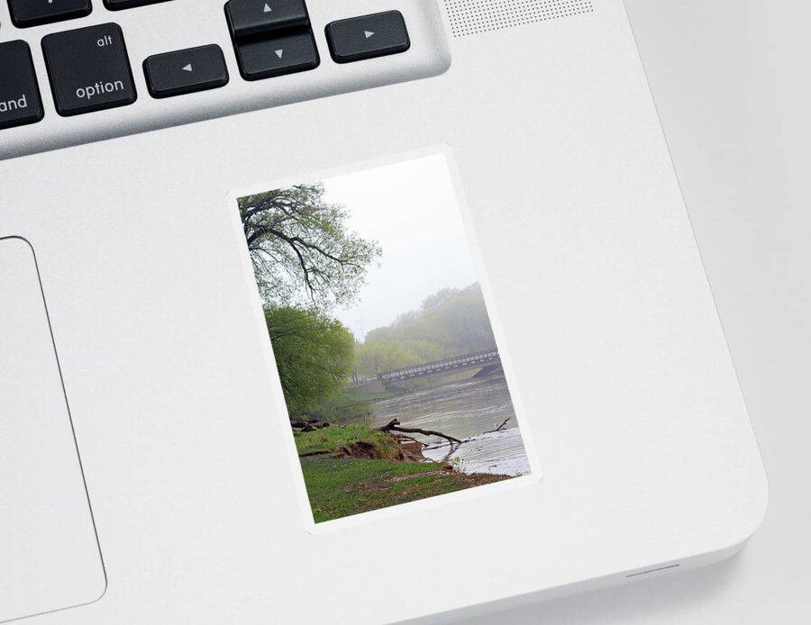 Pikes Creek Sticker featuring the photograph Early Spring Morning Fog by Kay Novy