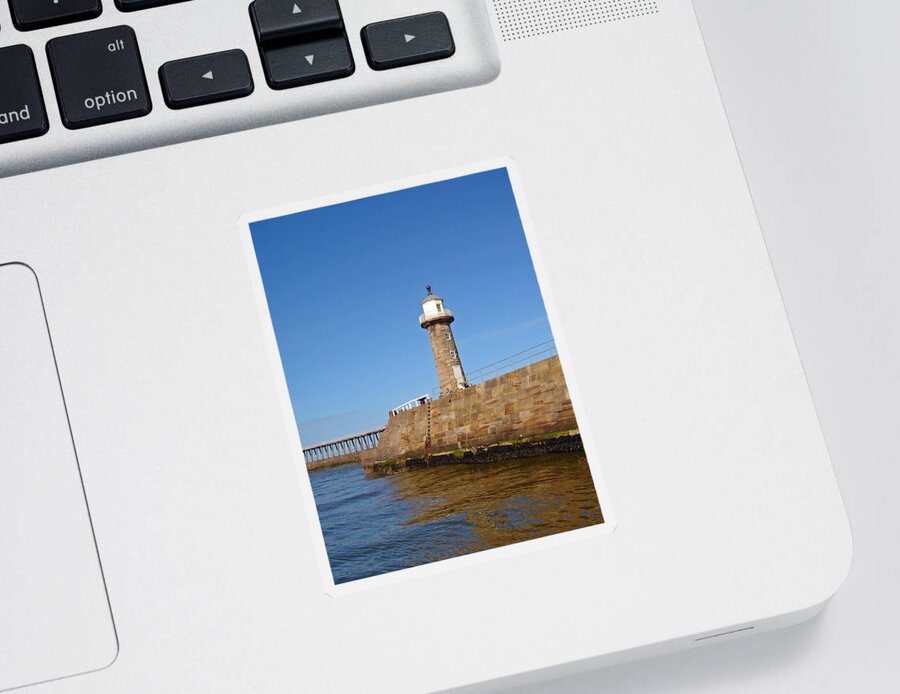 People Sticker featuring the photograph East Pier Lighthouse - Whitby by Rod Johnson