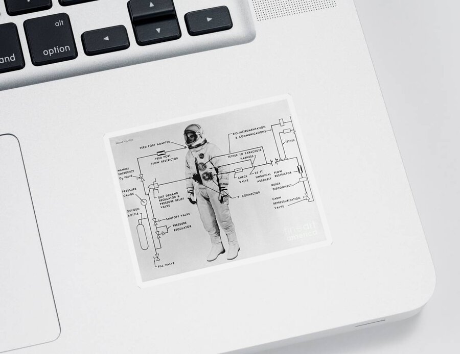 Science Sticker featuring the photograph Extravehicular Space Suit, 1965 by NASA/Science Source
