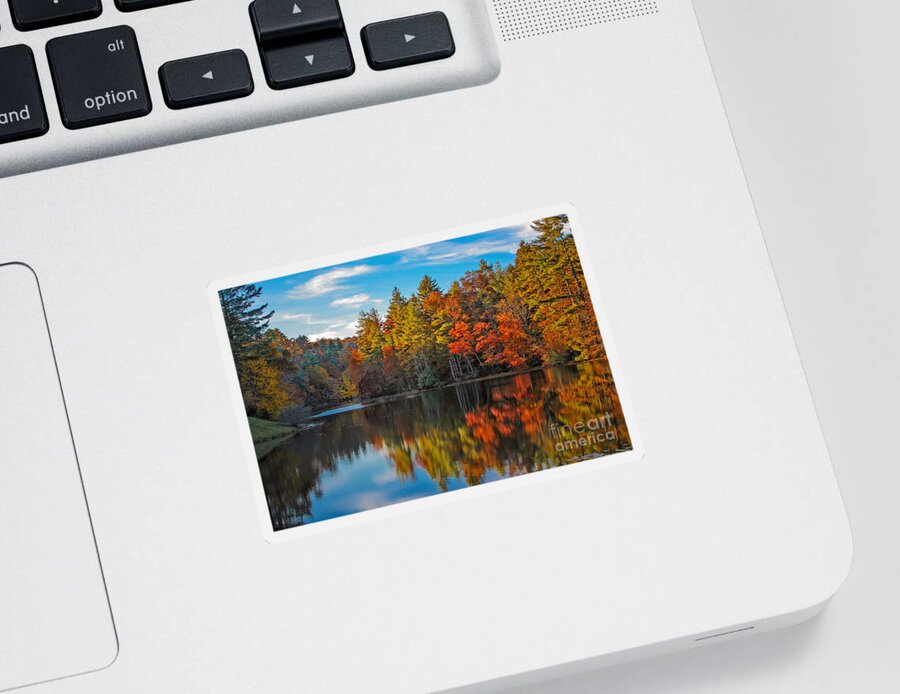 Foliage Sticker featuring the photograph Fall Reflection by Ronald Lutz