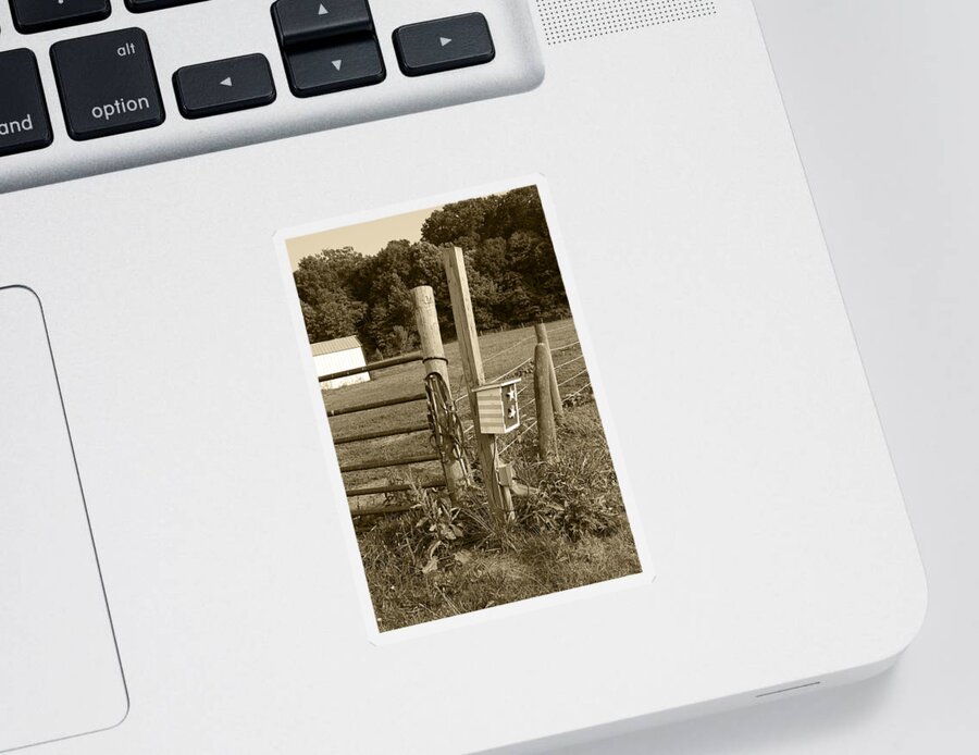 Fence Sticker featuring the photograph Fence Post by Jennifer Ancker