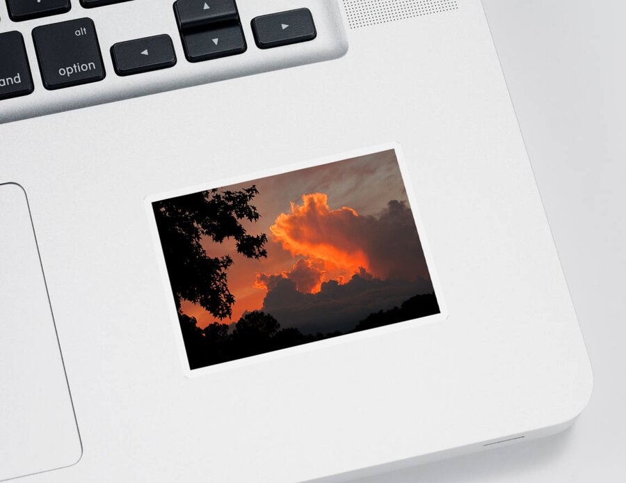 Sunset Sticker featuring the photograph Fiery Sunset by Peggy Urban