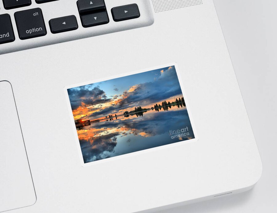 Sunrise Photos Sticker featuring the photograph Fire Over Lake Tahoe by Adam Jewell