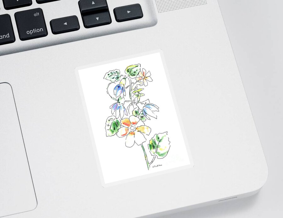 Watercolor Paintings Sticker featuring the painting Floral Watercolor Paintings 4 by Gordon Punt