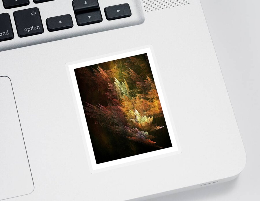 Fractal Sticker featuring the digital art Fractal Forest by Bonnie Bruno