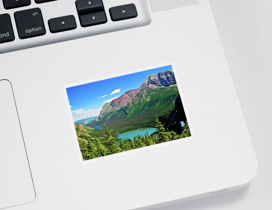 Glacier National Park Sticker featuring the photograph Glacial Lakes by Greg Norrell