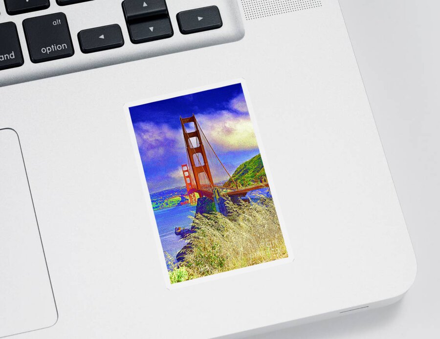 Golden Gate Bridge Sticker featuring the photograph Golden Gate Bridge - 6 by Mark Madere