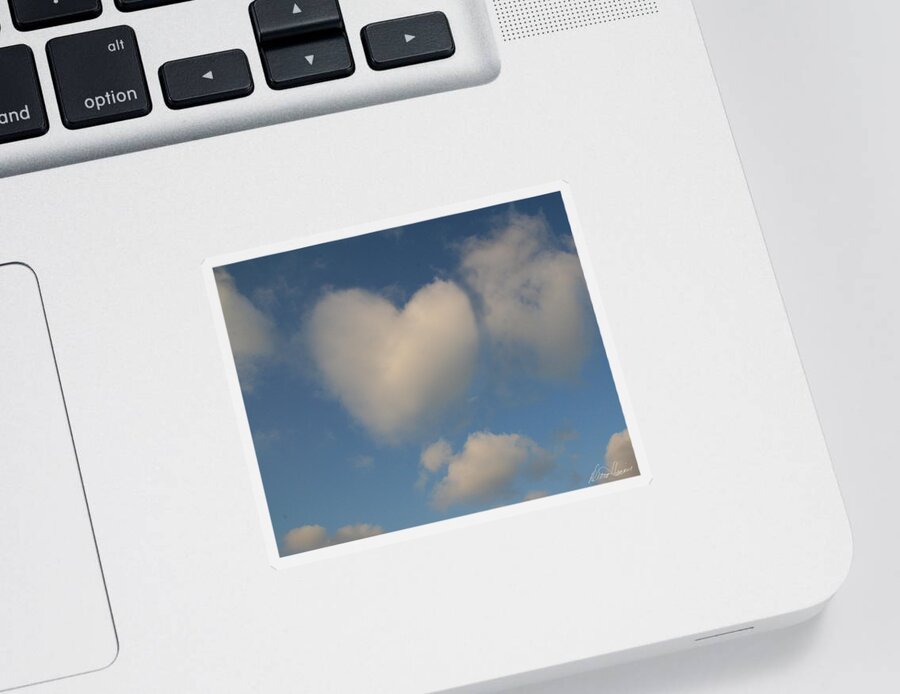 Sky Sticker featuring the photograph Heart in the Clouds by Diana Haronis