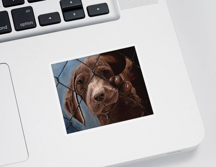 Pet Sticker featuring the painting Help Release Me I by Vic Ritchey