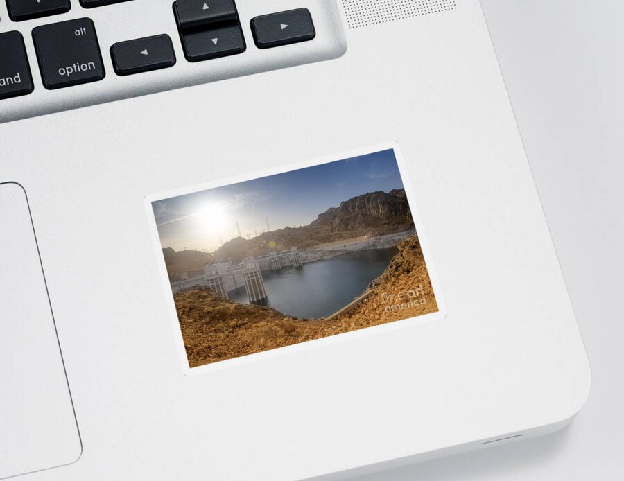 Yhun Suarez Sticker featuring the photograph Hoover Dam by Yhun Suarez