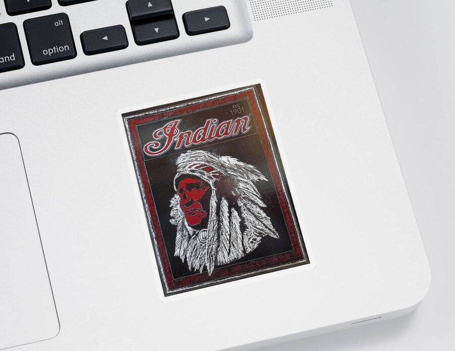 Indian Sticker featuring the painting Indian Motorcycles by Richard Le Page