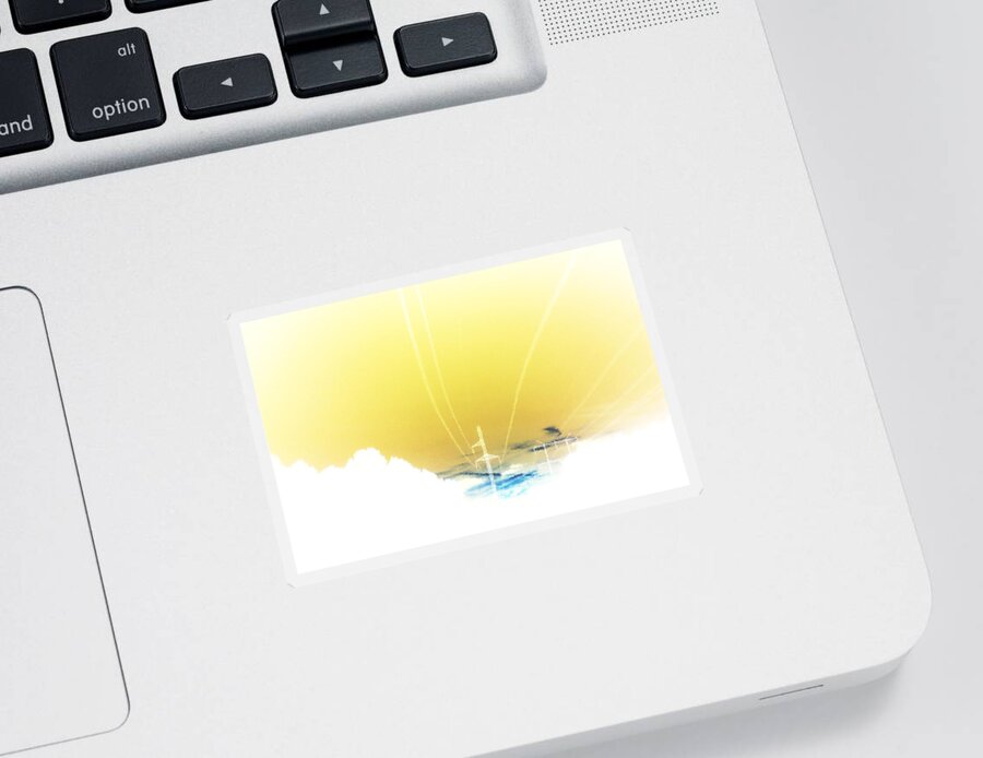 Sky Sticker featuring the photograph Lemon Yellow Sky by Max Mullins
