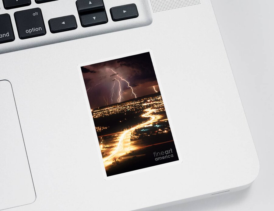 Meteorology Sticker featuring the photograph Lightning Storm by Kent Wood and Photo Researchers