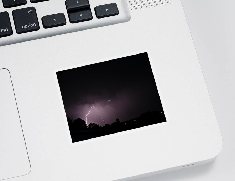 Lightning Sticker featuring the photograph Lightning Strike by Jo Sheehan