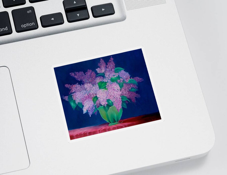 Flowers Sticker featuring the painting Lilac by Karin Eisermann