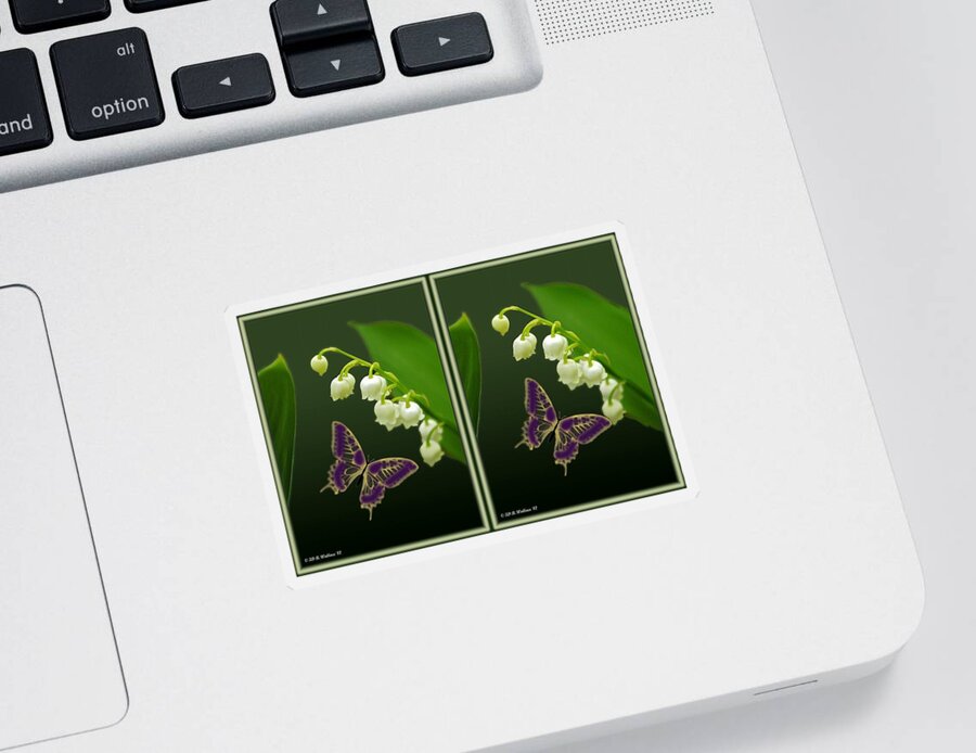 Brian Wallace Sticker featuring the photograph Lily of the Valley - Gently cross your eyes and focus on the middle image by Brian Wallace