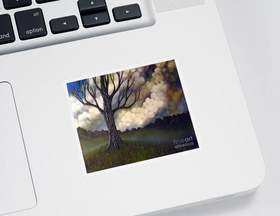 Tree Sticker featuring the painting Lonsome tree 0001 by Monica Furlow