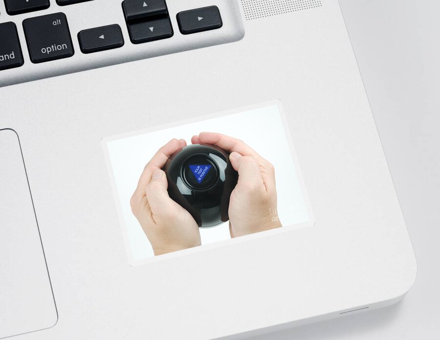 Magic Eight Ball Sticker featuring the photograph Magic Eight Ball, Your Test Is Positive by Photo Researchers, Inc.