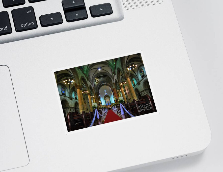 Yhun Suarez Sticker featuring the photograph Manila Cathedral by Yhun Suarez