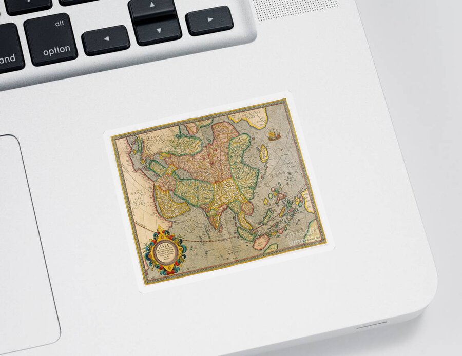 Cartography Sticker featuring the photograph Mercators Map Of Asia by Photo Researchers