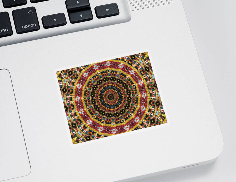 Mexican Sticker featuring the digital art Mexican Pot Kaleidoscope by Alec Drake