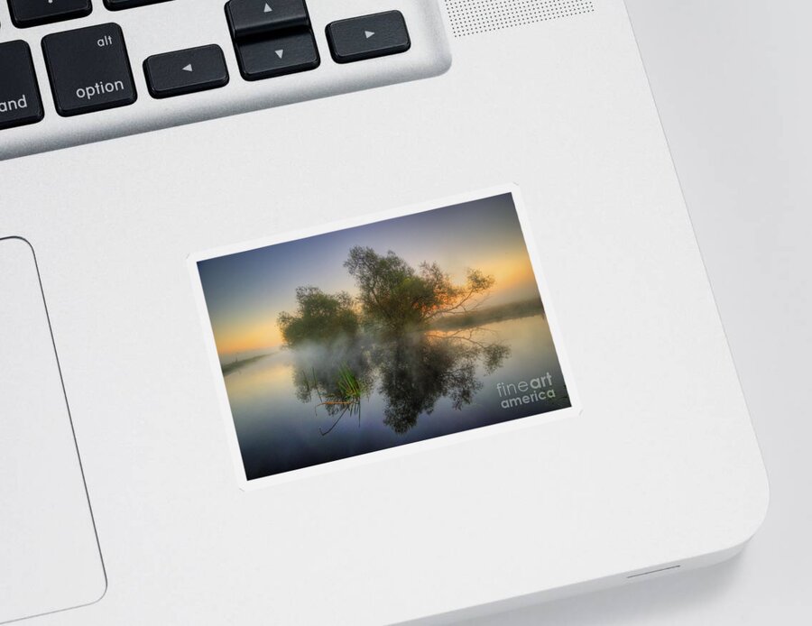 Hdr Sticker featuring the photograph Misty Dawn 2.0 by Yhun Suarez